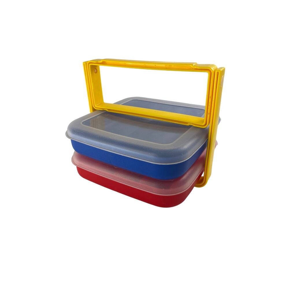 VTG Eagle Craftstor Craftstorables 9" Square Craft Storage‎ Tray Case With Lid